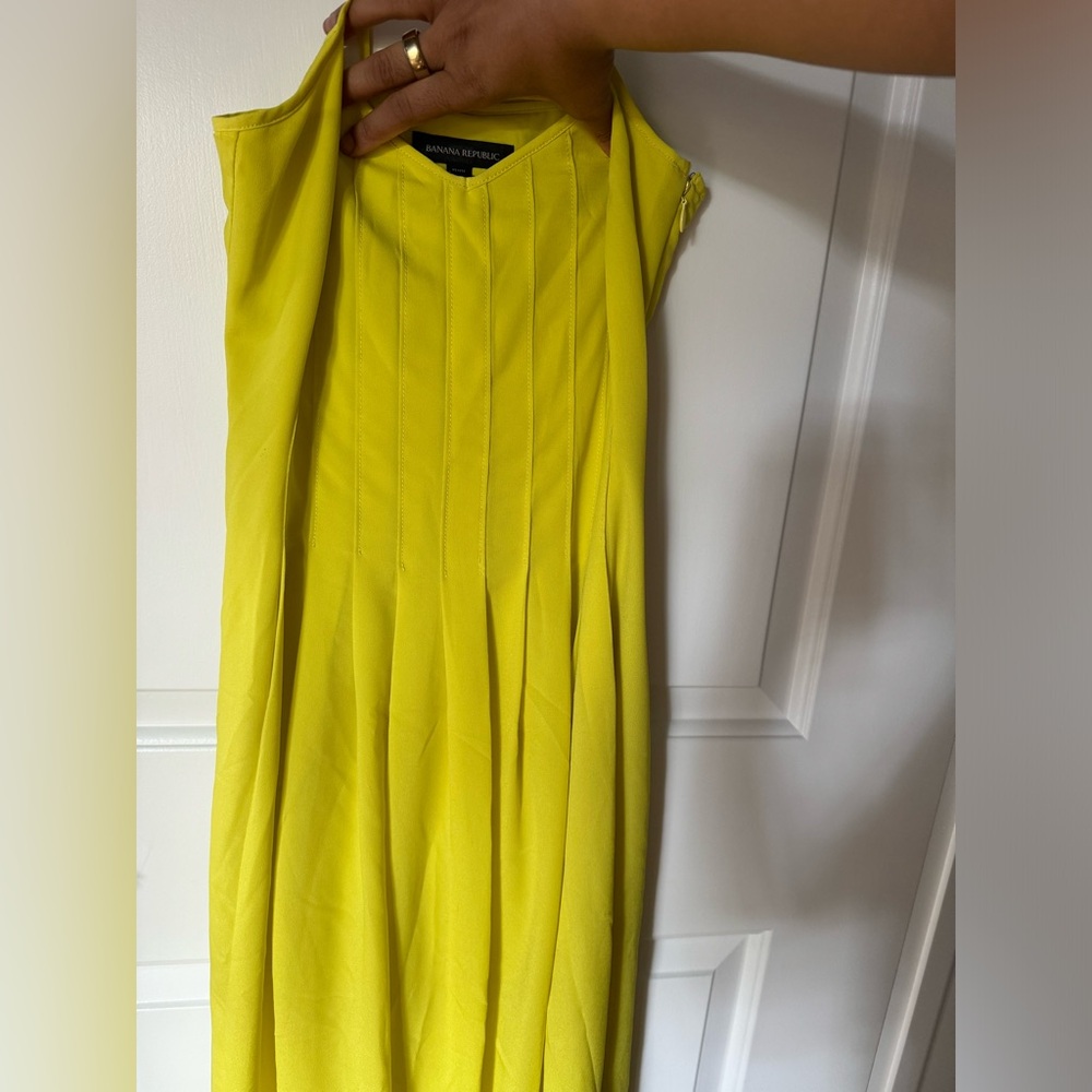 Banana Republic, yellow midi dress, 0 petite - Picture 3 of 3